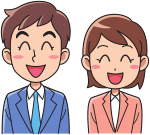Business man and woman - laughing
